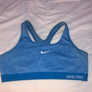 blue nike pro sports bra